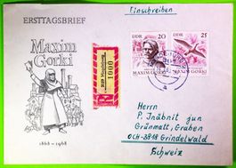 1968  /  DDR  /  ERSTTAGSBRIEF  /  GELAUFEN