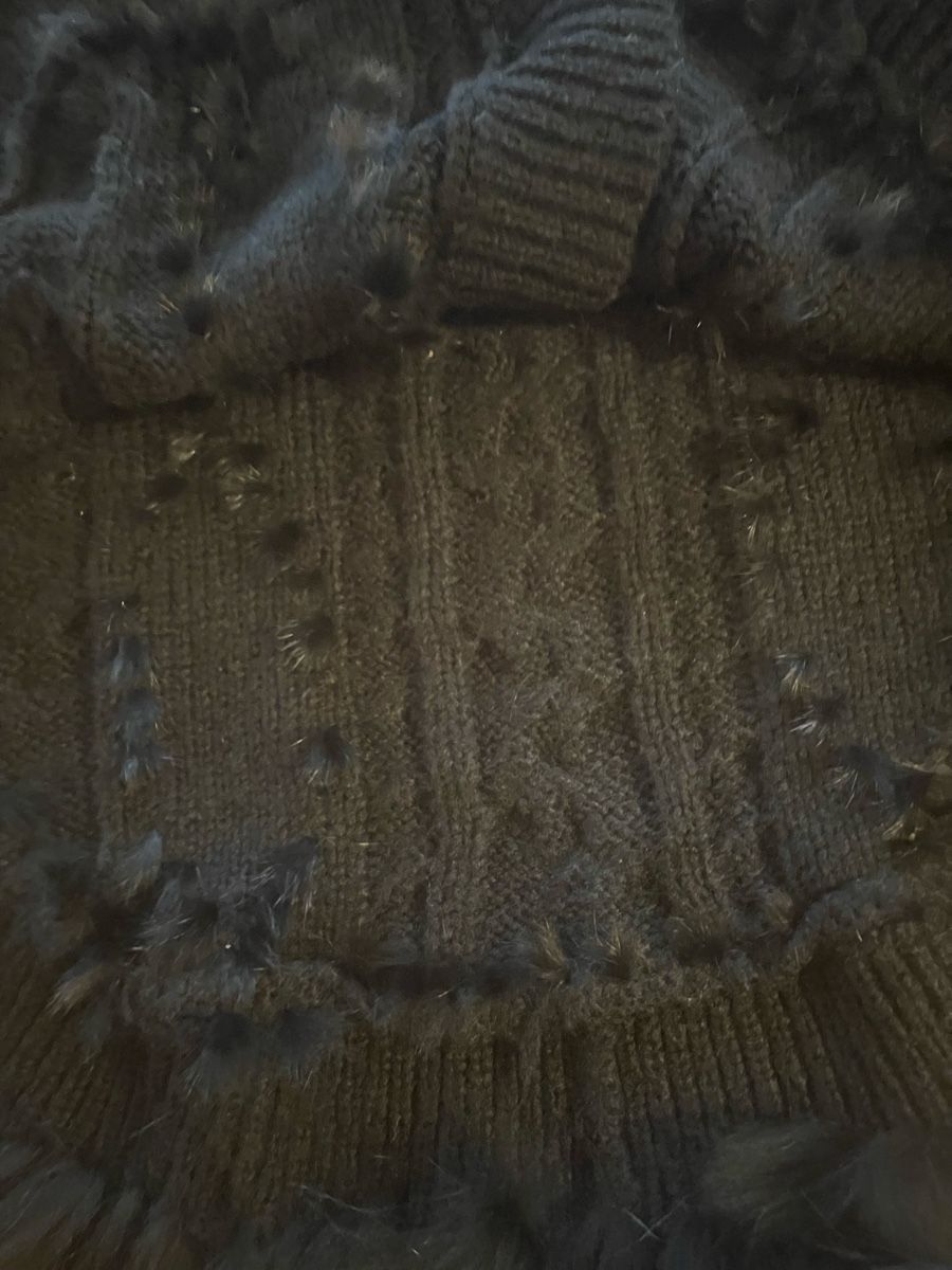 Sonstige Damenmode: Poncho Leonardo Strick Cape Schwarz Gr. S mit Echtpelz – Gebraucht aus Rüschlikon von leo_mwz2 2