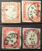 SARDEGNA 1855–1863: 40 cmi, quattro tonalità, O