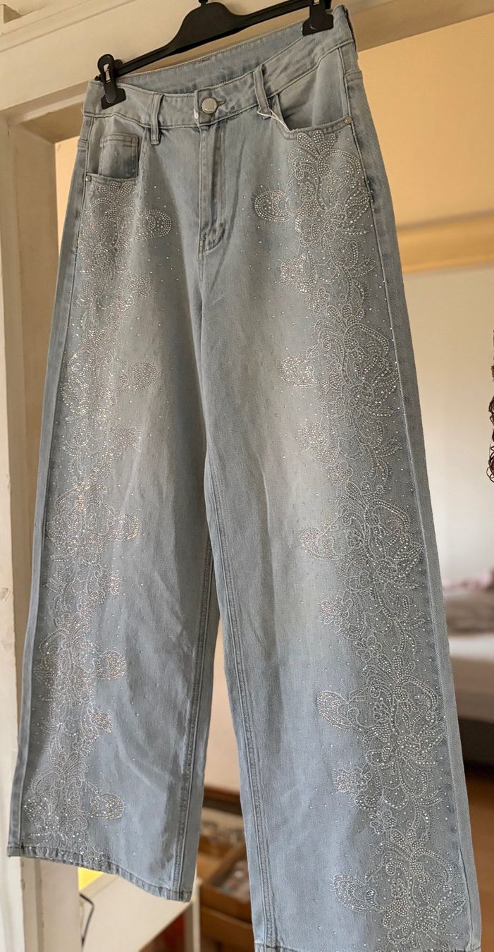 Jeans: JEANS WIDE AVEC STRASS! M – Nuovo e nell'imballaggio originale da Locarno venduto da NicoNion 1