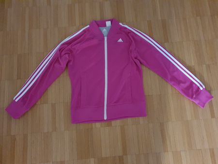 Adidas Trainingsjacke Gr. 40 Pink mit Streifen Top Zustand!