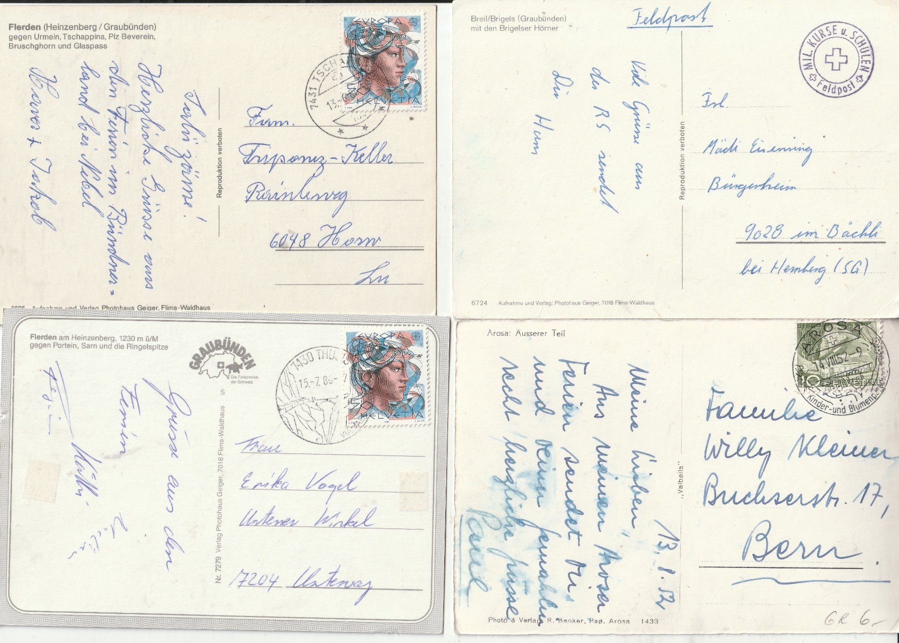 Cartoline postali: 24 AK. Dörfer-Ortschaften Graubünden – Usato da Lumbrein venduto da made02 5