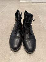 Schnürstiefeletten schwarz aus Leder