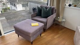 Gemütlicher Sessel mit Hocker, neuwertig, Top Zustand!