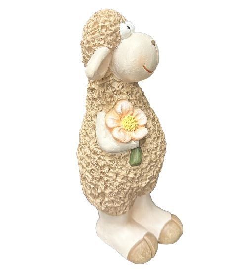 Tutte le decorazioni: Dekofigur Schaf stehend braun mit Blume im Arm – Nuovo e nell'imballaggio originale da Oensingen venduto da Liquidations-Shop 1