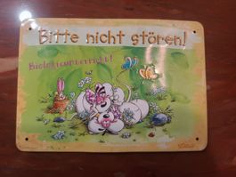 Diddl originalBlechschild, reliefgeprägt, Biologieunterricht