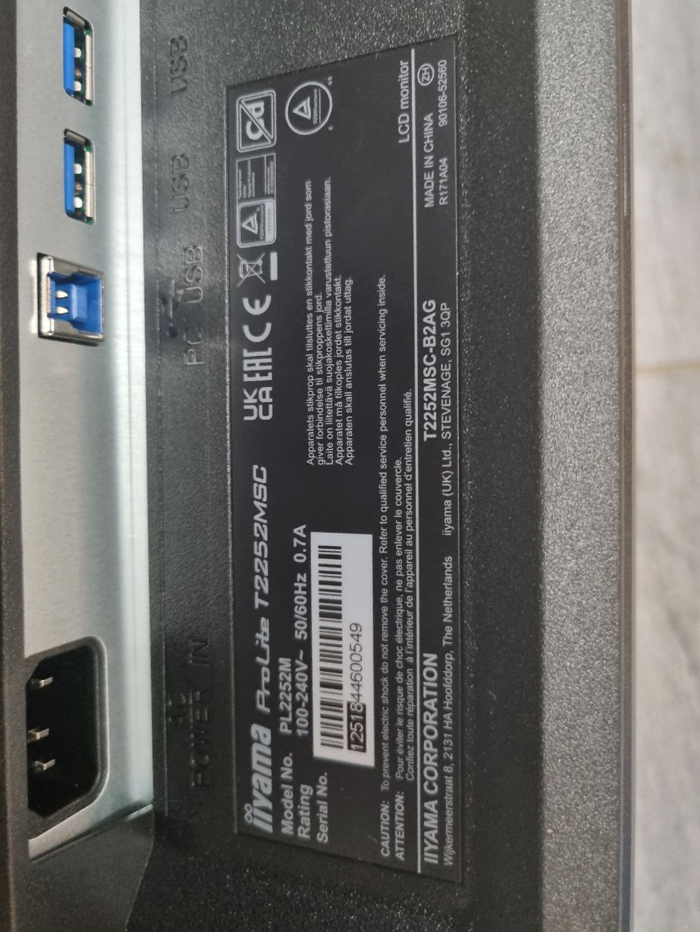 Ecrans: Iiyama ProLite T2252MSC-B2AG 21.5 Zoll Touchscreen Display – D'occasion à Meisterschwanden par fibe84 3