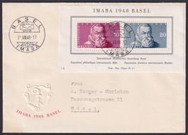 W31 FDC, IMABA Block Basel 1948, Kat: 120.-