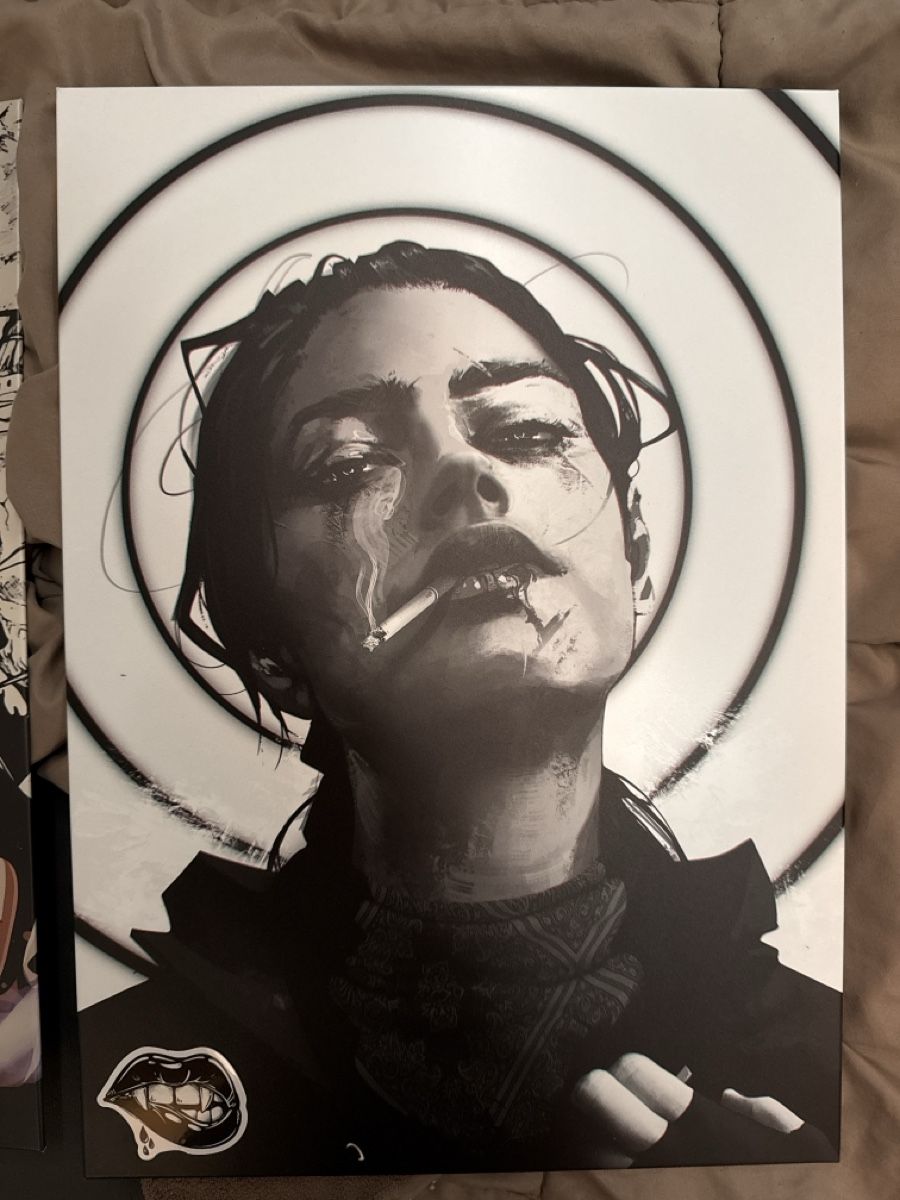 Poster & Bilder: Displate Smoking Girl – Neu (gemäss Beschreibung) aus Domat/Ems von kik_8btw