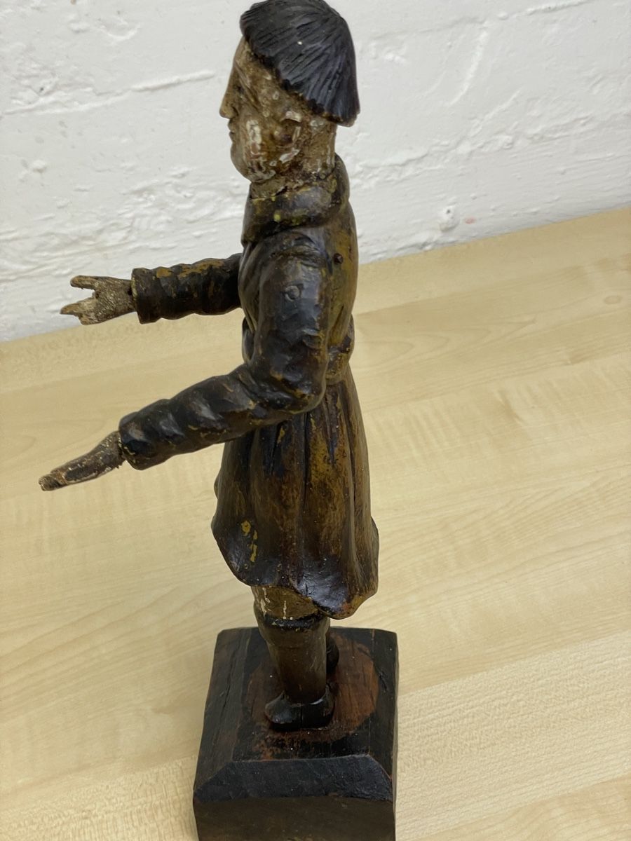 Sculture & Statue: Antike Holzfigur, Mönch, geschnitzt, bemalt, 30cm – Usato da Locarno venduto da Osvaldo61 5