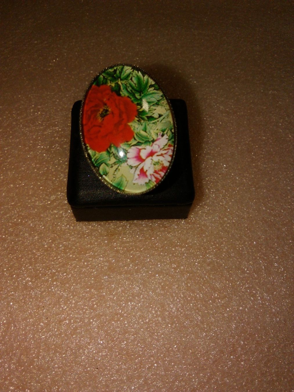 Anelli: RING EDELSTHAL,,,MIT ROT BLUME,,,GLANZIG – Nuovo (secondo la descrizione) da Basel venduto da bijoutrie_4 3