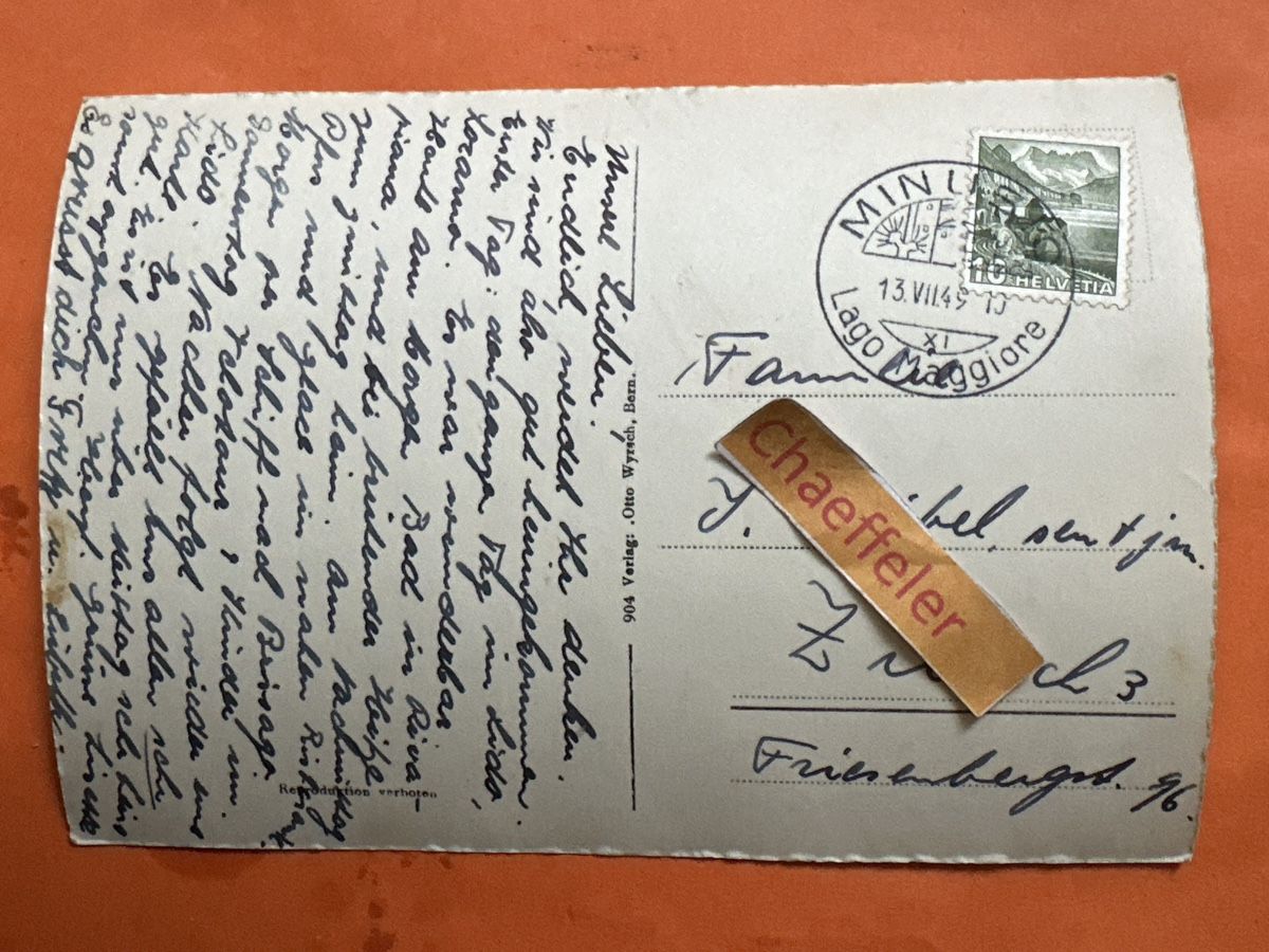 Cartoline postali: 1949 Fliegeraufnahme Locarno  – Usato da Zürich venduto da Chaeffeler 1