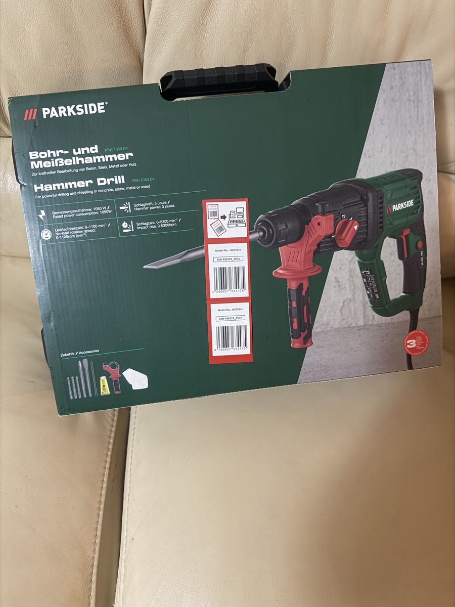 Parkside Trapani: Bohr-und Maiselhammer Neue ungeöffnet – Nuovo e nell'imballaggio originale da Regensdorf venduto da mex5145 5
