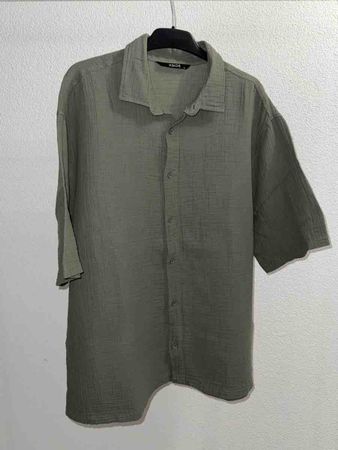 XSIDE Overshirt Green Short Sleeve Size XL- Cotton