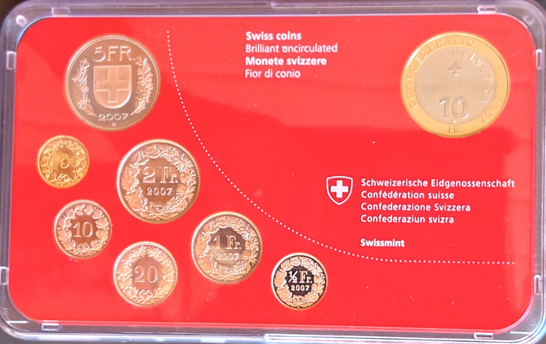 Tutti le monete: Münzsatz Schweiz 2007 stgl. – Nuovo (secondo la descrizione) da Arch venduto da coinsandmore 2
