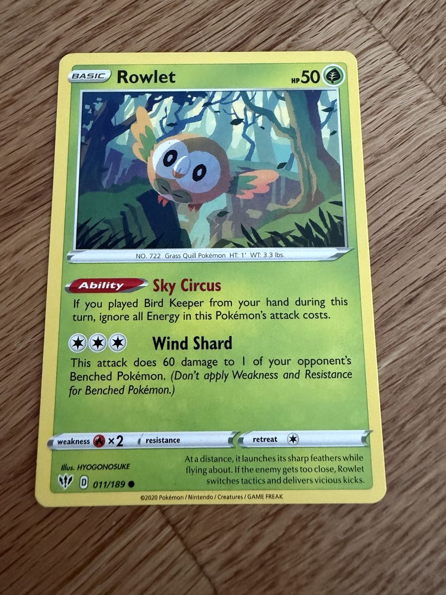 Karten: Rowlet 011/189 – Gebraucht aus Uitikon Waldegg von Sa_v9gp