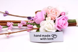 Label "Hand made with love" weiss (1 Stück)