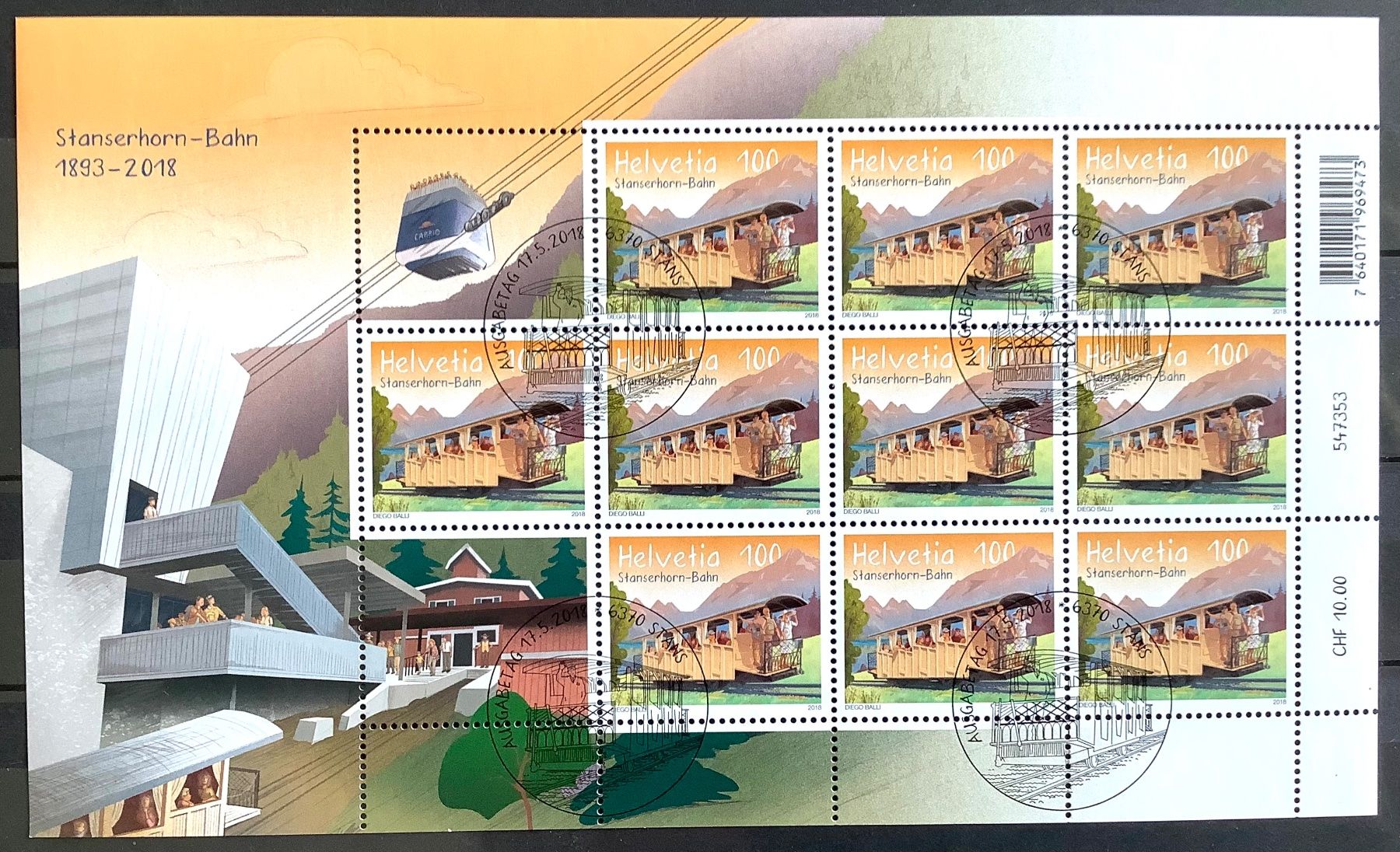 Alle Briefmarken: 2018 - Stanserhornbahn / Kleinbogen ET – Neu (gemäss Beschreibung) aus Liestal von Skunk02