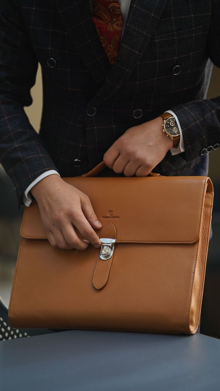 Valigie & Borse: Ledertasche Herren, Classic Businesstasche Braun – Nuovo (secondo la descrizione) da Bözberg venduto da sojana 3