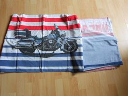 1 Bettanzug nordisch mit Motorradmotiv