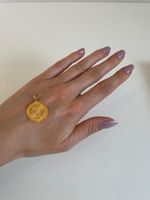 Echtgold Anhänger, 4g, religiöses Motiv, Goldmedaillon Top
