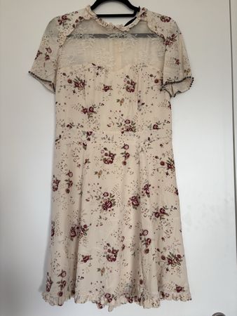 Robe the Kooples blanche détails en dentelle en 100% soie