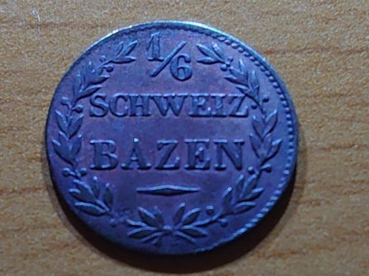 Alle Münzen: Graubünden: 1/6 Batzen 1842 – Gebraucht aus Pfungen von Aguti77