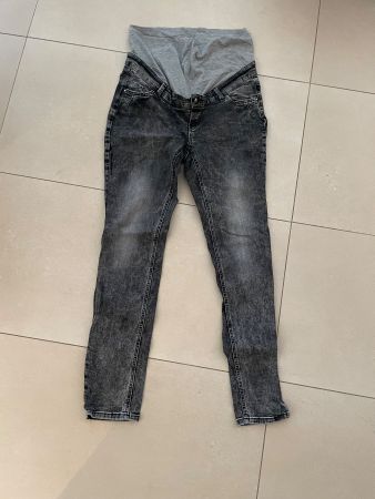 Schwangerschaftsjeans, 32/34, graumeliert, mamalicious