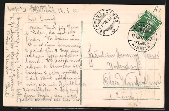 Cartoline postali: Gonten /Appenzell, Jakobsbad mit Bahn, P – Usato da Berlin venduto da bartko-reher 1