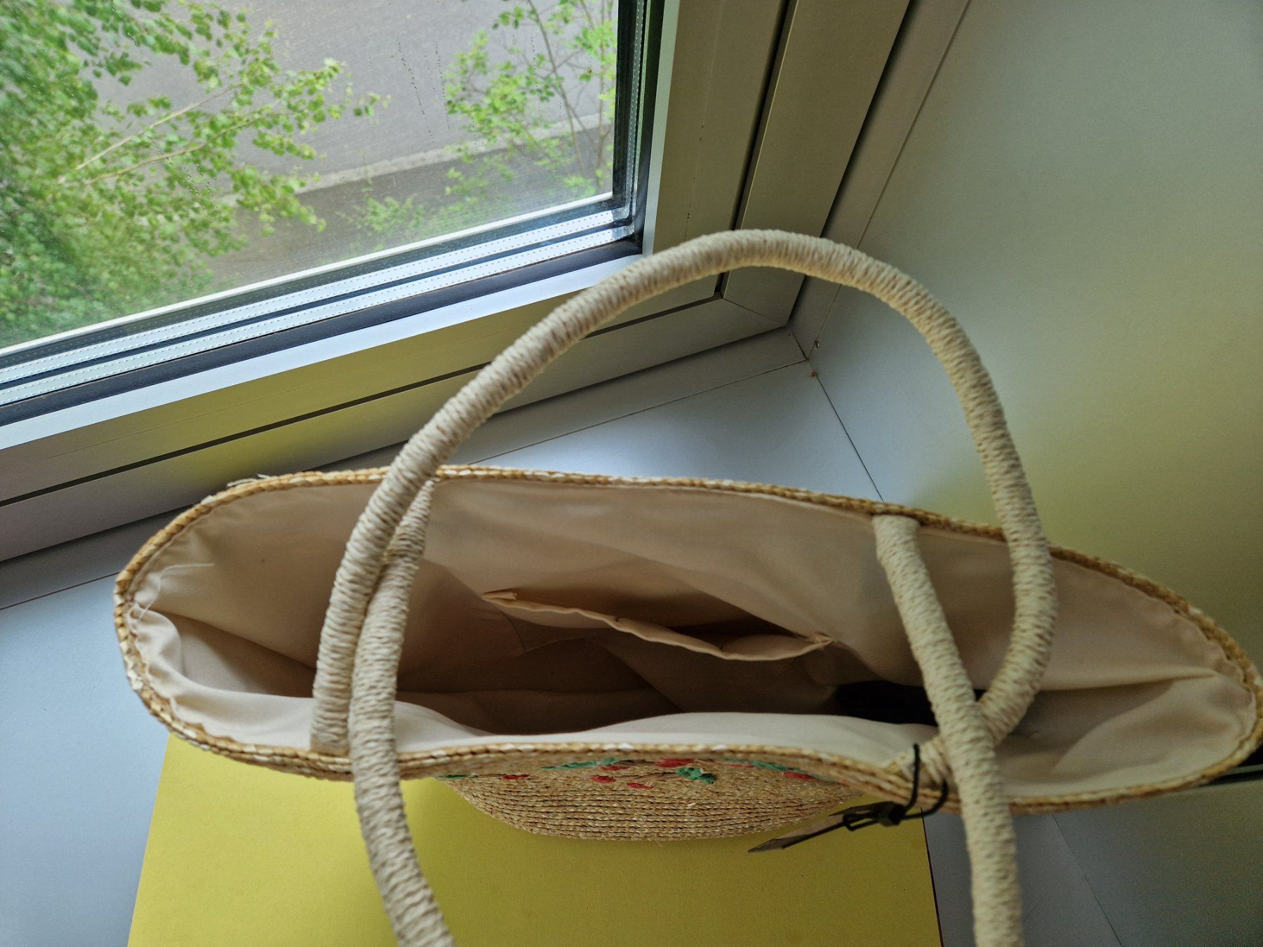 Pieces Taschen: Pieces - Strohtasche mit Kirschenapplikation – Neu und originalverpackt aus Winterthur von sisah 2