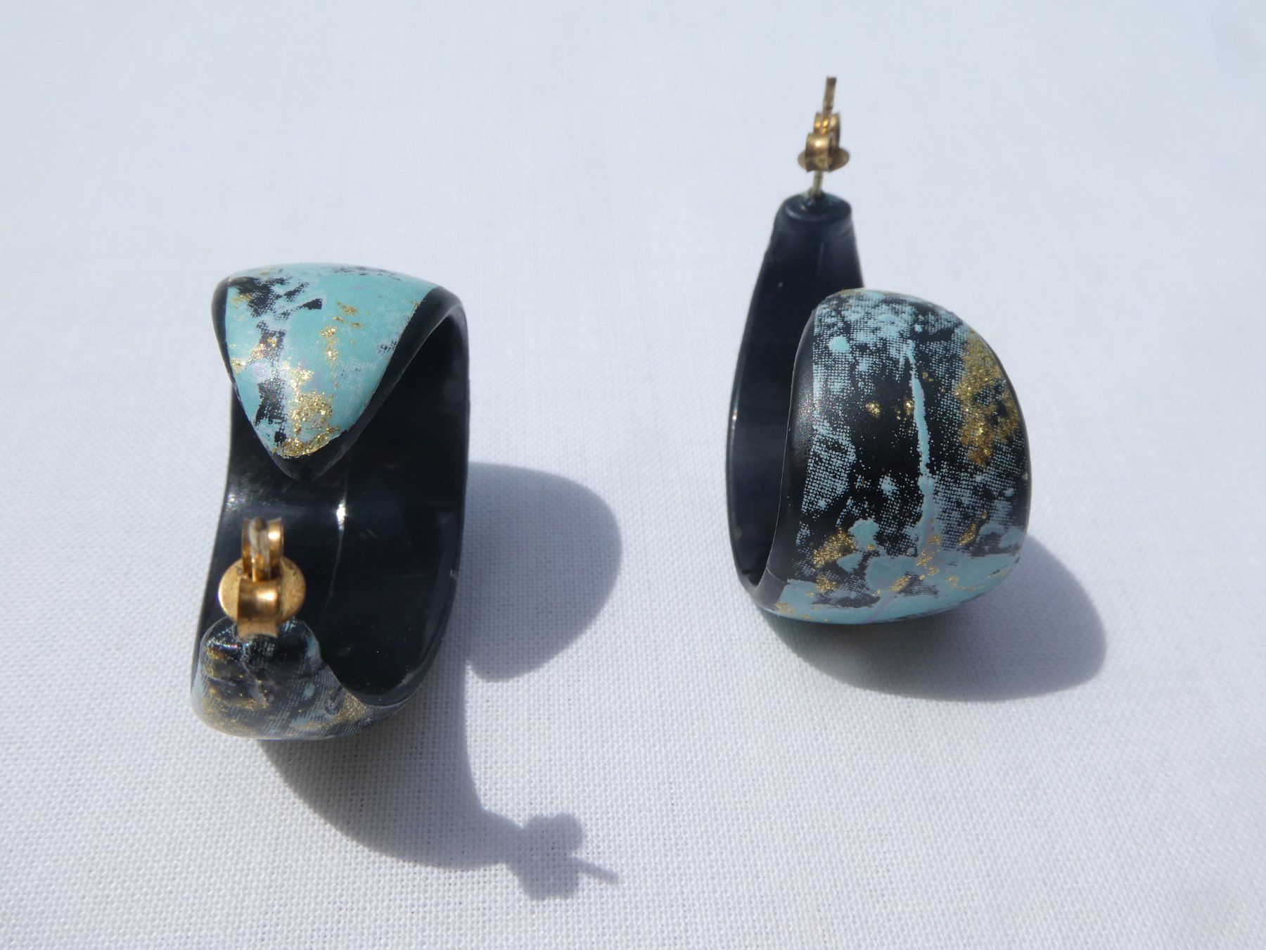 Orecchini pendenti & Orecchini a lobo: Grosse, modische Ohrstecker Kunststoff, Modeschmuck – Nuovo (secondo la descrizione) da Gattikon venduto da kaandooh 3