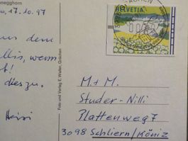 Schweiz, Karte mit Ziffermarke 2001