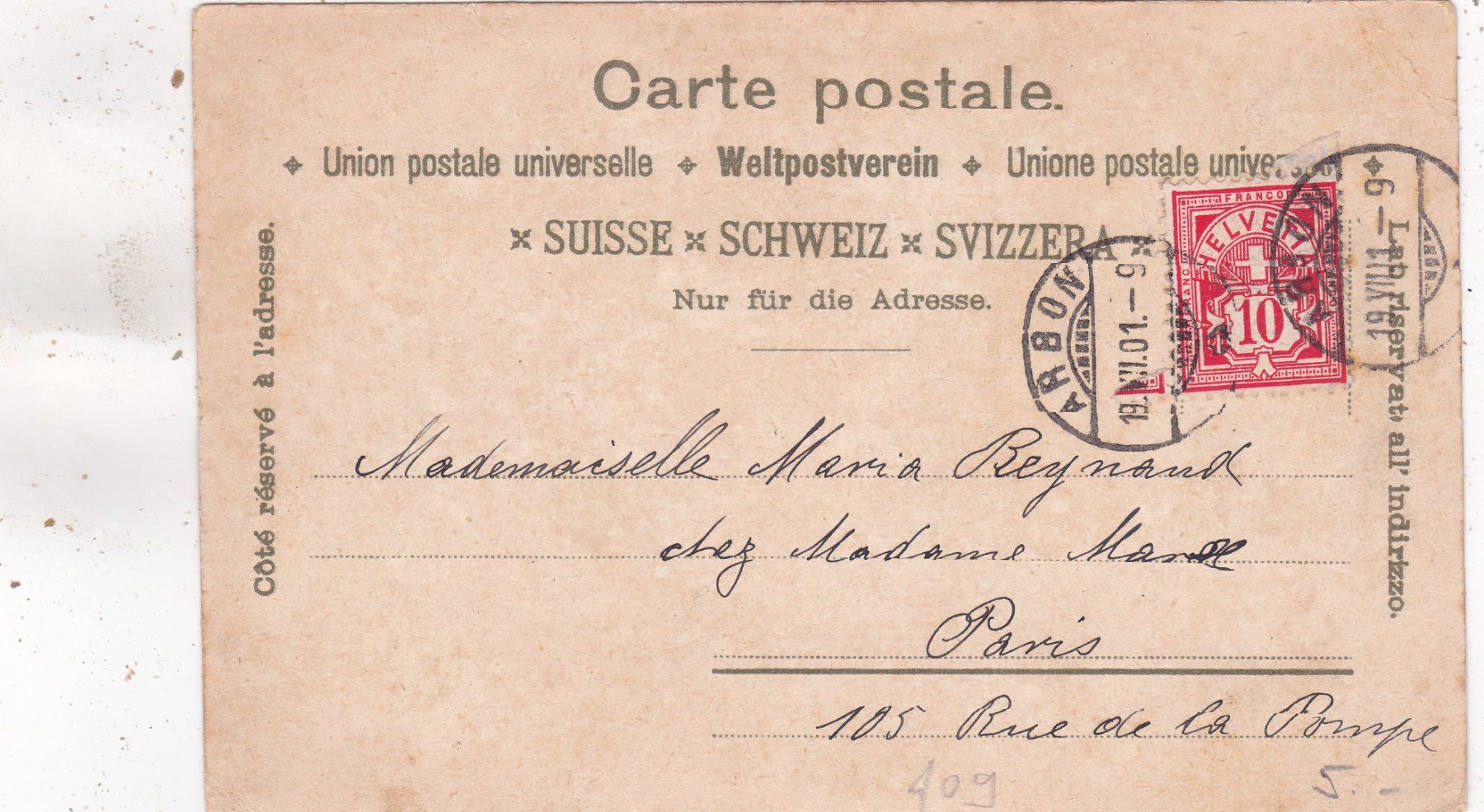 Cartoline postali: Kitsch Kunst Landschaft Behüt Dich Gott 1901 – Usato da Herisau venduto da Lisegrat2008 1