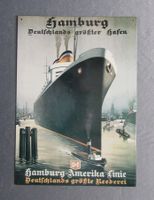 Nostalgie Blechschild - Hamburg Deutschlands grösster Hafen