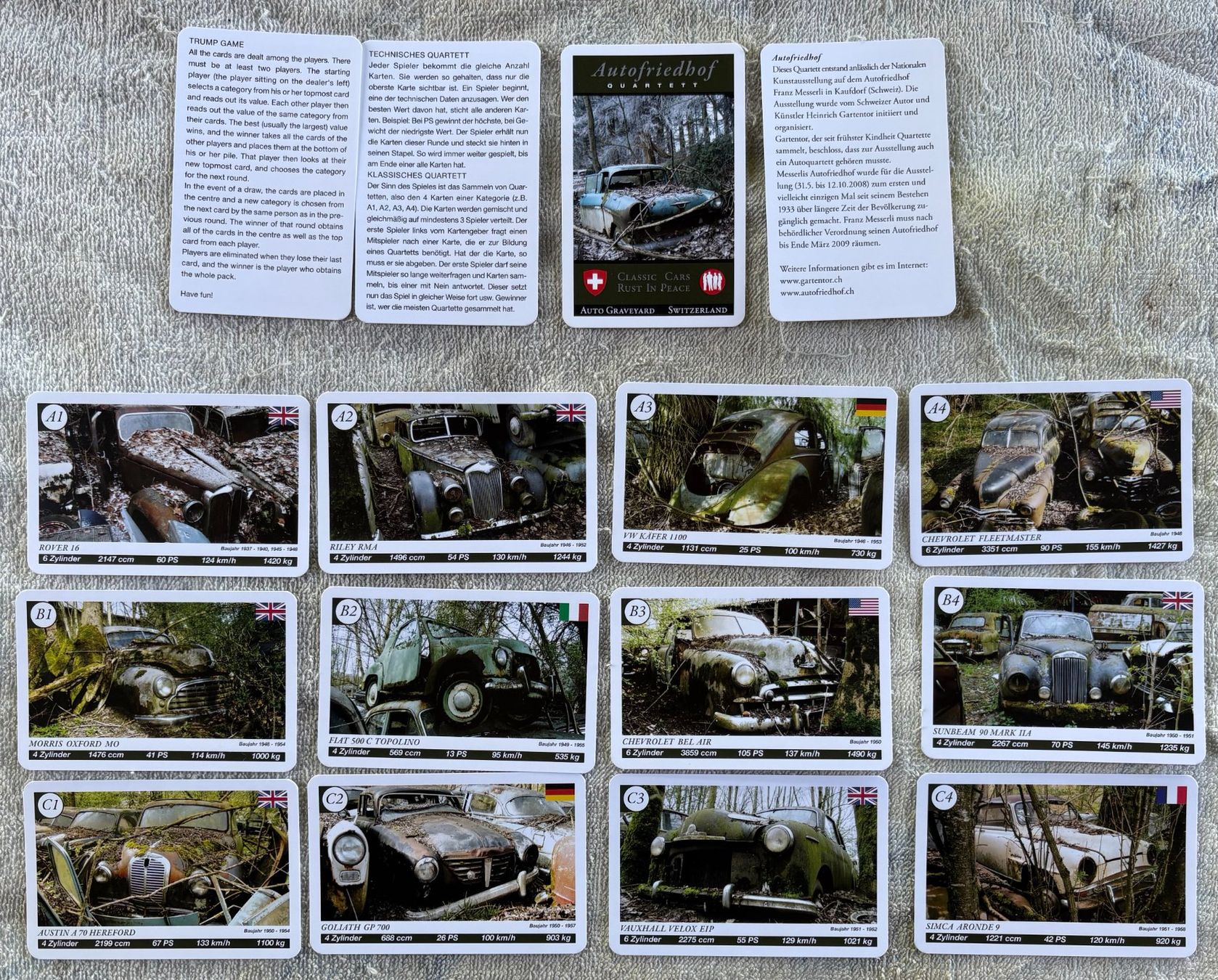 Giochi: QUARTETT AUTOFRIEDHOF SWITZERLAND – Usato da Ostermundigen venduto da wini63 1