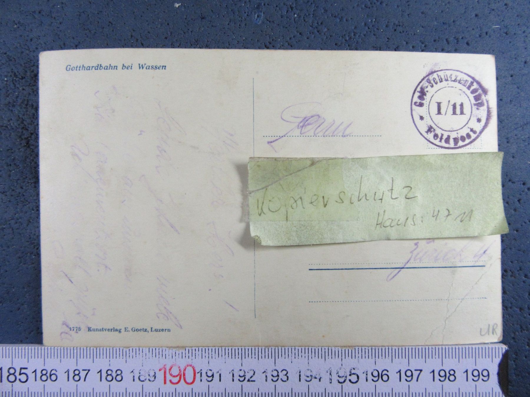 Cartoline postali: GOTTHARDBAHN ZUG BEI WASSEN URI AK FELDPOST – Usato da Ettingen venduto da Hausi4711 1