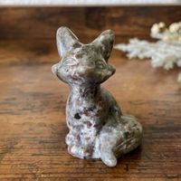 ✲ Yooperlit Fuchs Skulptur ✲ 70g / 60mm UV aktiv Carving
