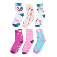 Neu! 6 Paar trendige Socken ca Gr 35 - 39 Flamingo
