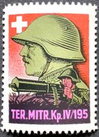 Soldatenmarken 2.WK, Ter Mitr Kp IV/195, violett, Wi Ter 414