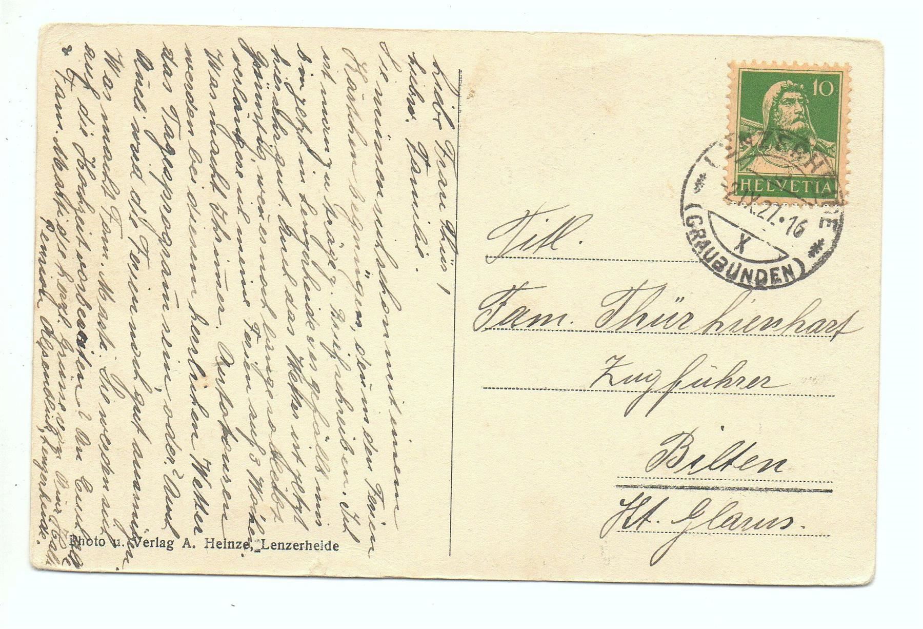 Cartoline postali: LENZERHEIDE See gegen Waldheim u. Valbella – Usato da Jona venduto da philajona 1
