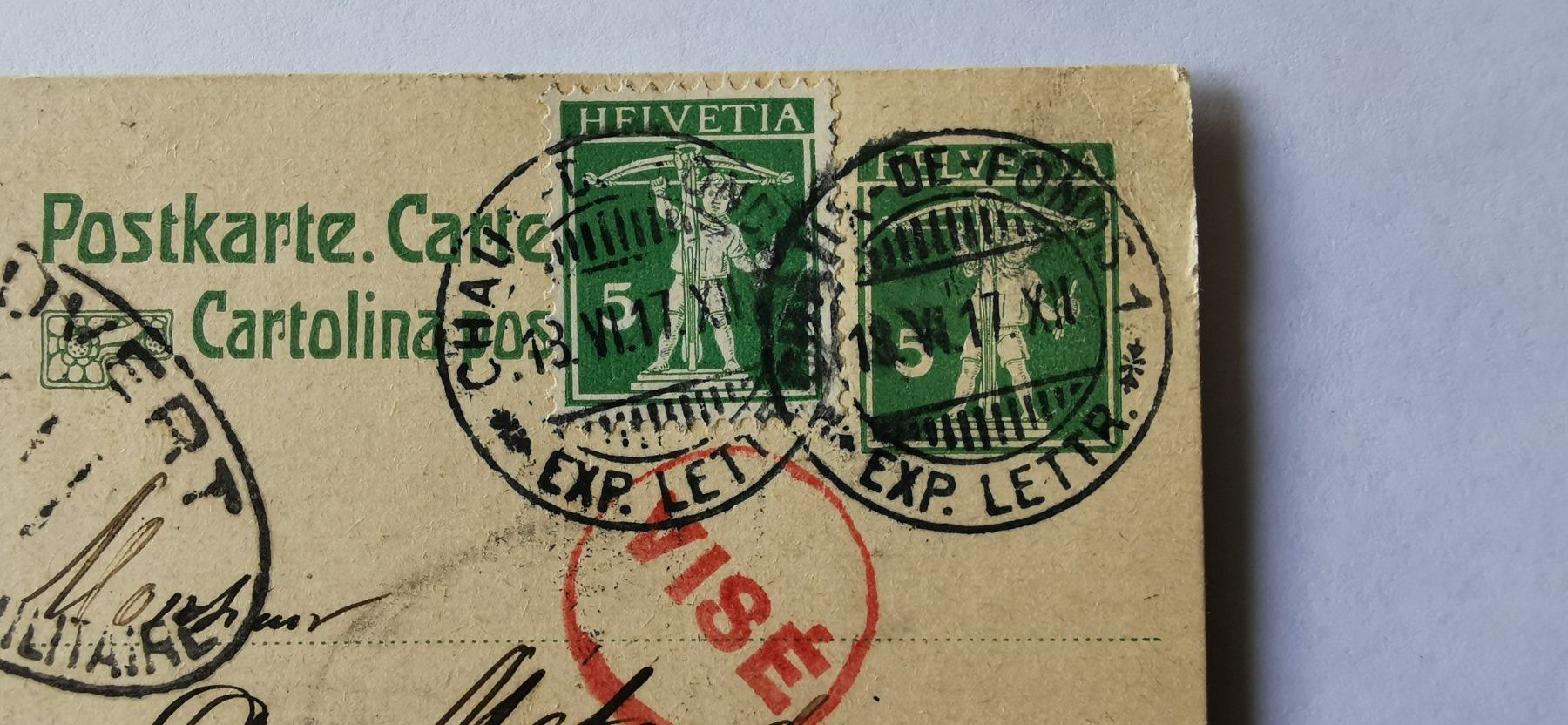 Tutti i francobolli: Postkarte 1917 – Usato da Aadorf venduto da Chnorli-Furz 1