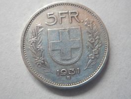5 Fr. 1931 silber