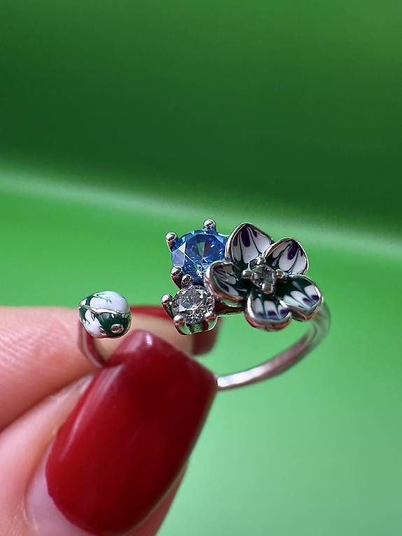 Anelli: Flower Ring aus 925er Sterlingsilber – Usato da Thalwil venduto da han_2b8c 1