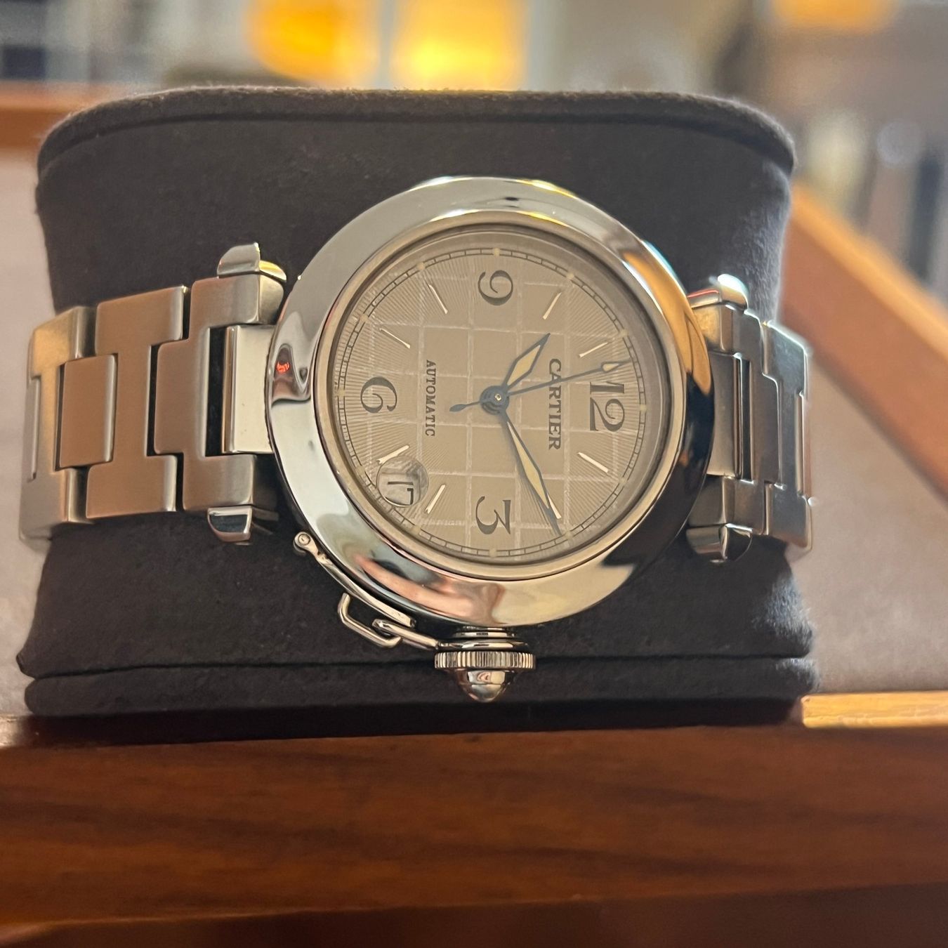 Cartier Orologi: Cartier Pasha C Automatic Silver Dial W31023M7 – Usato da Carouge GE venduto da Watchaser 6