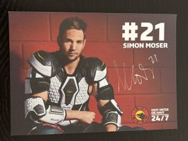 Signierte SC Bern Autogrammkarte Simon Moser #21!