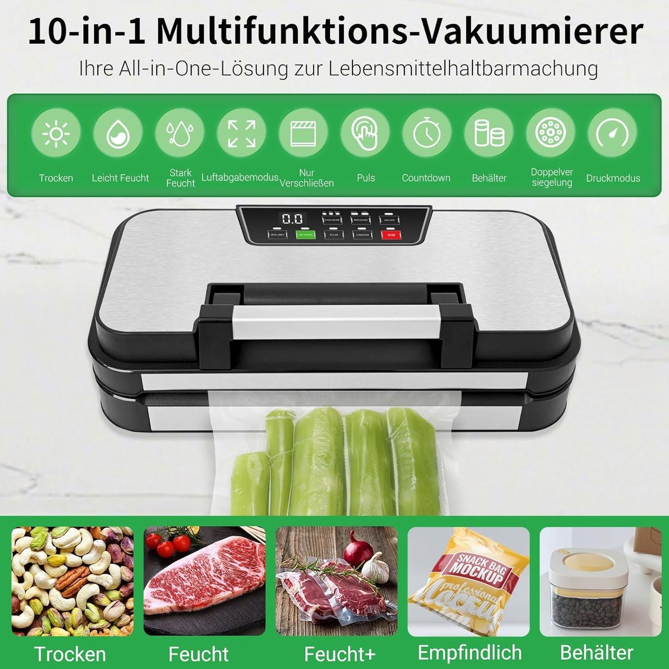 Elettrodomestici da cucina: Vakuumiergerät mit Schneidemesser und Rollenfach – Nuovo e nell'imballaggio originale da St. Gallen venduto da RestpostenSG 3