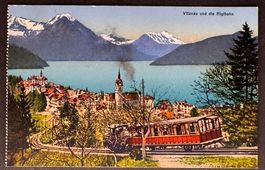 Alte Ansichtskarte Vitznau und Rigibahn, Vierwaldstättersee