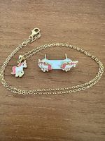 Schmuckset Einhorn Kette und Ohrstecker 925 Silber🔥