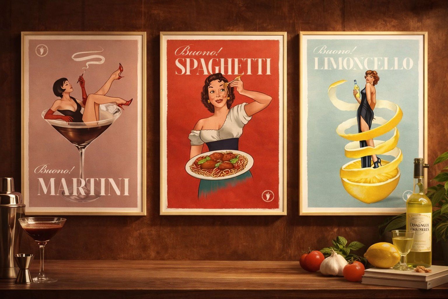 Poster & Bilder: 3x Poster affiche Impression Vintage italien – Neu und originalverpackt aus Meyrin von Nostalgica 1