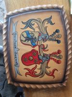 Plaque armoiries Sautaux Jaquet bois peint 1972